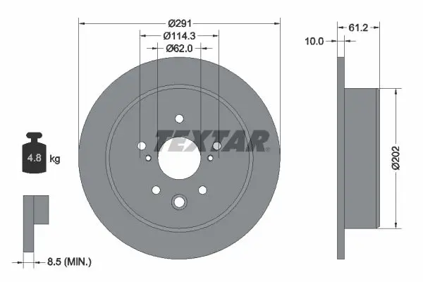 Handler.Part Brake disc TEXTAR 92179803 1