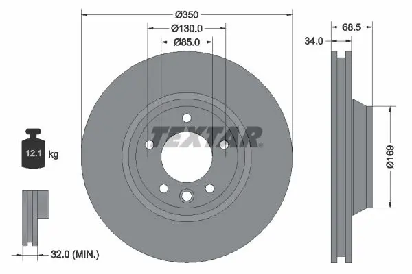 Handler.Part Brake disc TEXTAR 92121805 1