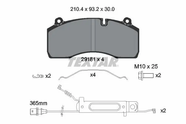 Handler.Part Brake pad set, disc brake TEXTAR 2918101 2