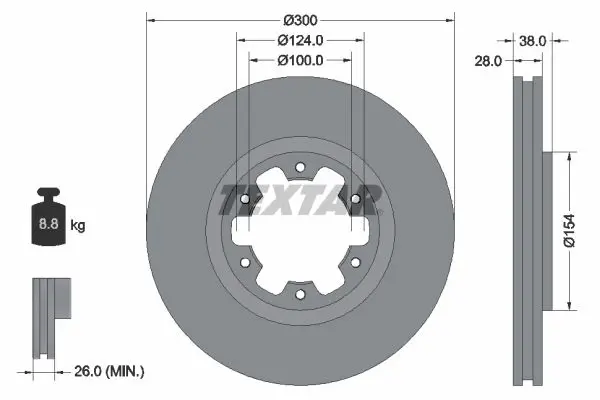 Handler.Part Brake disc TEXTAR 92109500 1