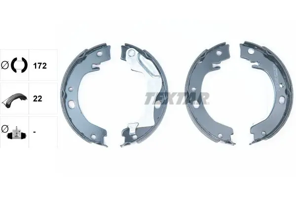 Handler.Part Brake shoe set, parking brake TEXTAR 91066500 2