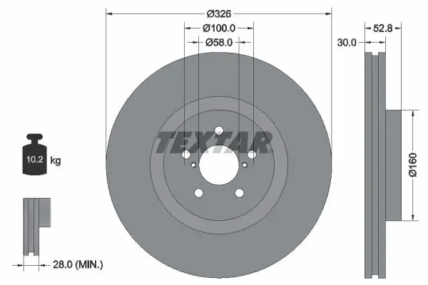 Handler.Part Brake disc TEXTAR 92167900 1