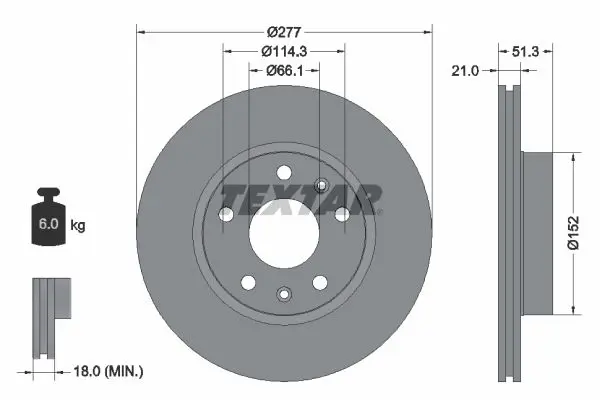 Handler.Part Brake disc TEXTAR 92115703 1