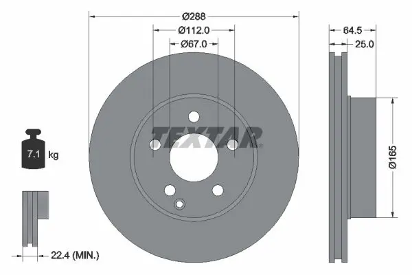 Handler.Part Brake disc TEXTAR 92159603 1