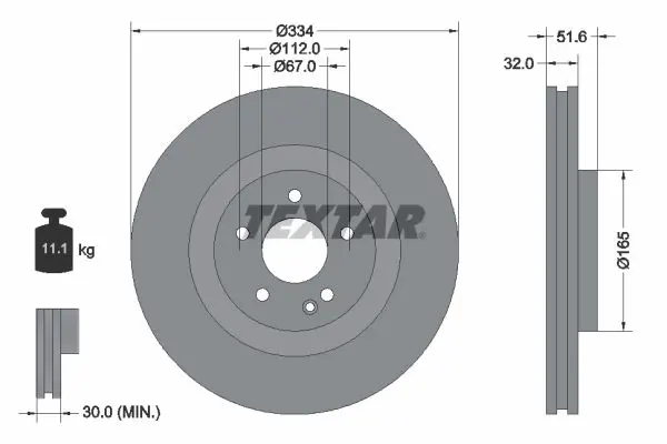 Handler.Part Brake disc TEXTAR 92151705 1