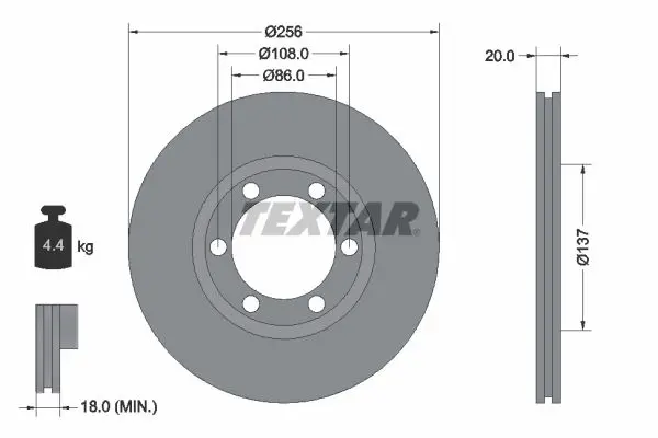 Handler.Part Brake disc TEXTAR 92079600 1