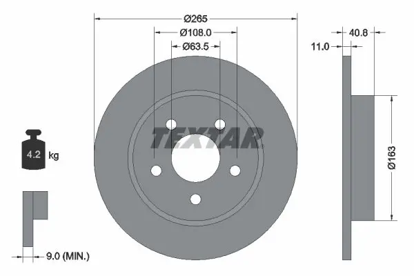 Handler.Part Brake disc TEXTAR 92133700 1