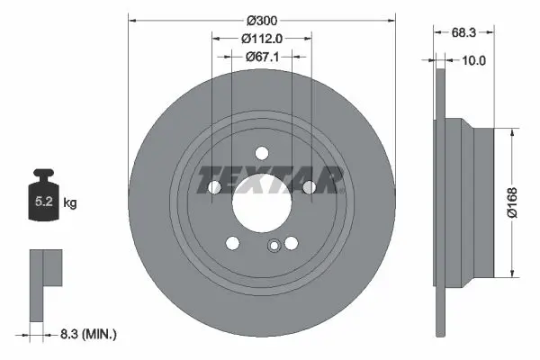 Handler.Part Brake disc TEXTAR 92115405 1