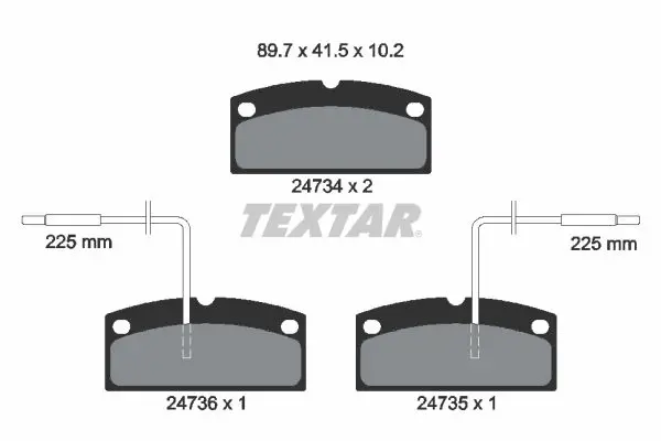 Handler.Part Brake pad set, disc brake TEXTAR 2473401 1