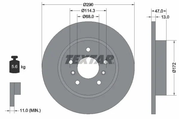 Handler.Part Brake disc TEXTAR 92274003 1