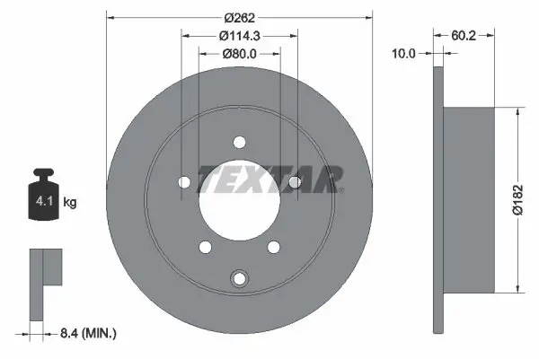 Handler.Part Brake disc TEXTAR 92227403 1