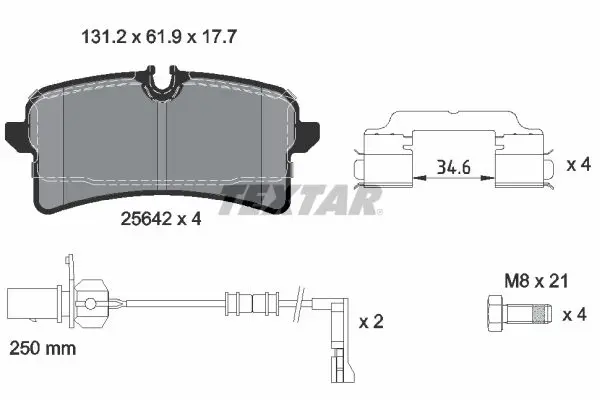 Handler.Part Brake pad set, disc brake TEXTAR 2564201 1