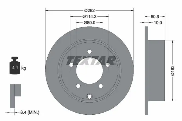 Handler.Part Brake disc TEXTAR 92202903 1