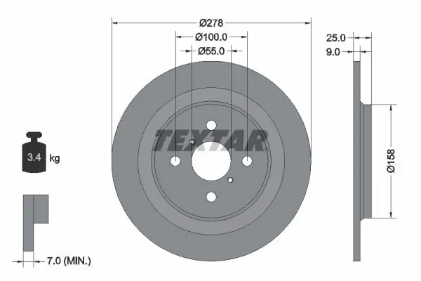 Handler.Part Brake disc TEXTAR 92161903 1