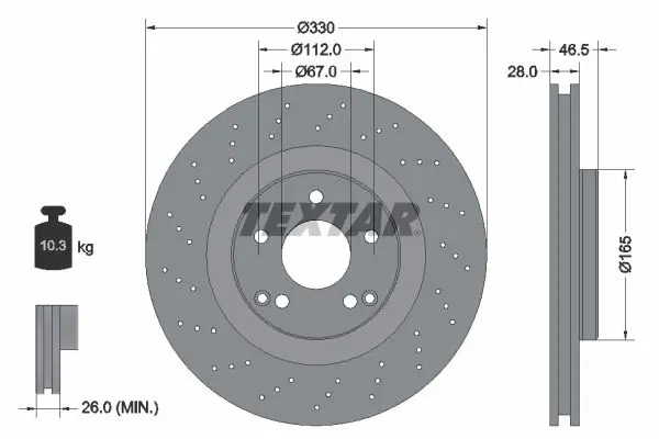 Handler.Part Brake disc TEXTAR 92119803 1