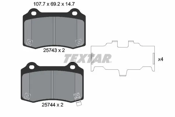 Handler.Part Brake pad set, disc brake TEXTAR 2574301 1