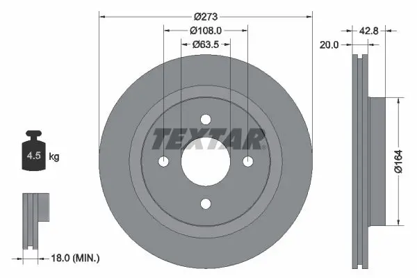 Handler.Part Brake disc TEXTAR 92172503 1