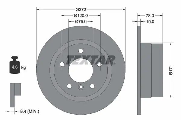 Handler.Part Brake disc TEXTAR 92072303 1