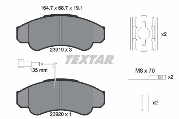 Handler.Part Brake pad set, disc brake TEXTAR 2391901 1