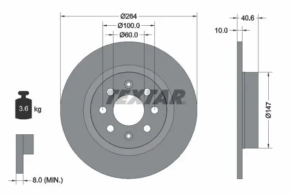 Handler.Part Brake disc TEXTAR 92145903 1