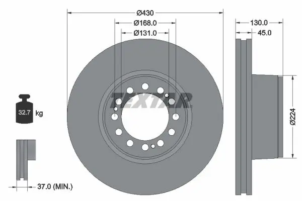 Handler.Part Brake disc TEXTAR 93101800 1