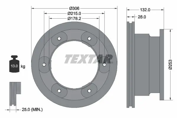 Handler.Part Brake disc TEXTAR 93177700 1