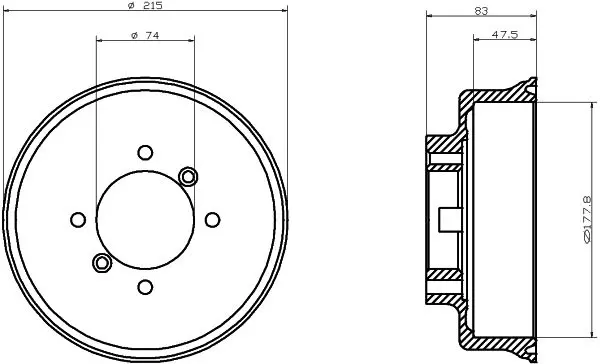 Handler.Part Brake drum TEXTAR 94017200 1