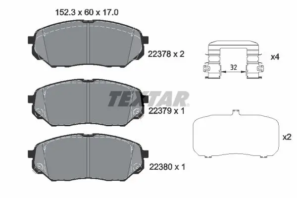 Handler.Part Brake pad set, disc brake TEXTAR 2237801 1