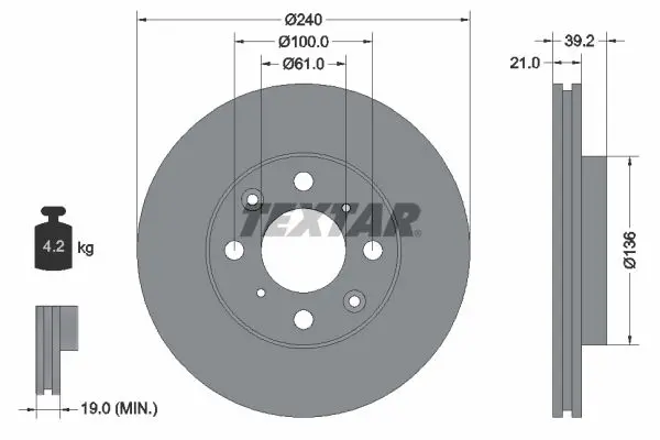 Handler.Part Brake disc TEXTAR 92110303 1