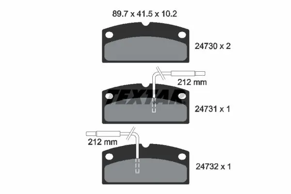 Handler.Part Brake pad set, disc brake TEXTAR 2473001 1