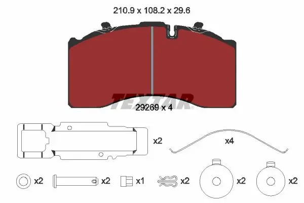 Handler.Part Brake pad set, disc brake TEXTAR 2926901 2