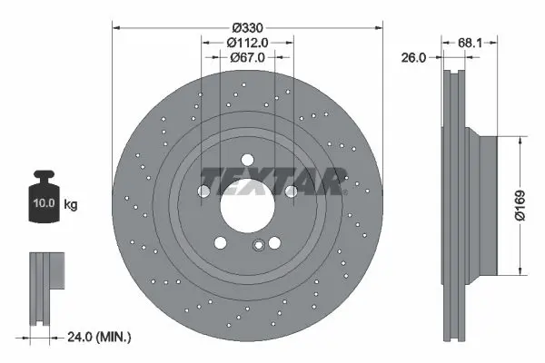 Handler.Part Brake disc TEXTAR 92289603 1