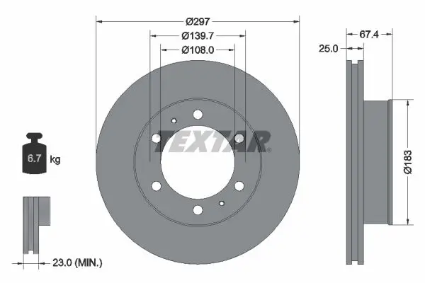 Handler.Part Brake disc TEXTAR 92222600 1