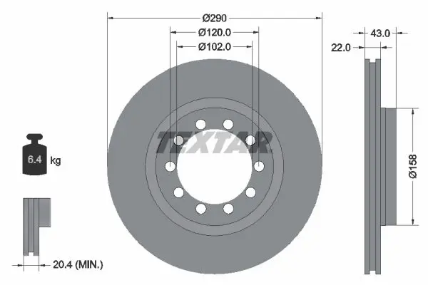 Handler.Part Brake disc TEXTAR 93117400 1