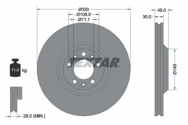 Handler.Part Brake disc TEXTAR 92129503 1