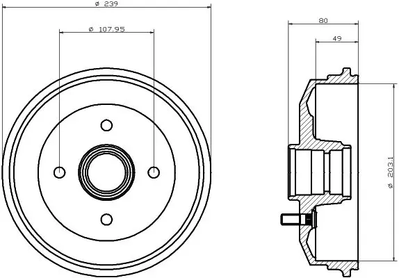 Handler.Part Brake drum TEXTAR 94013000 1