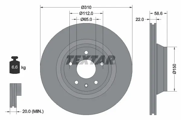 Handler.Part Brake disc TEXTAR 92160603 1