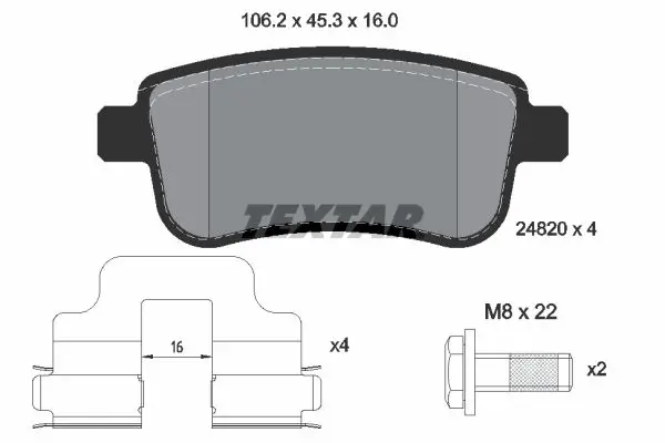 Handler.Part Brake pad set, disc brake TEXTAR 2482002 1