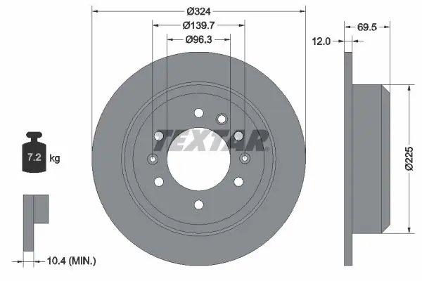 Handler.Part Brake disc TEXTAR 92161800 1