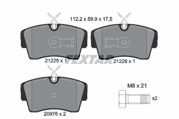 Handler.Part Brake pad set, disc brake TEXTAR 2122503 1