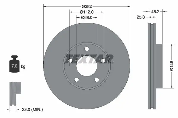 Handler.Part Brake disc TEXTAR 92083603 1