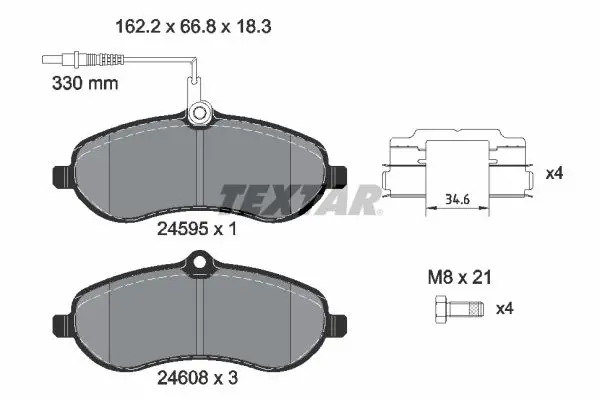 Handler.Part Brake pad set, disc brake TEXTAR 2459501 1