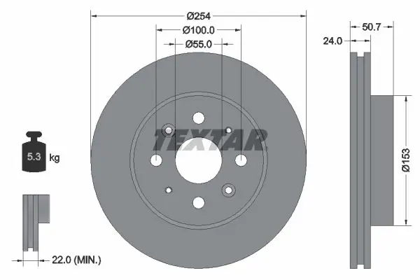 Handler.Part Brake disc TEXTAR 92147000 1