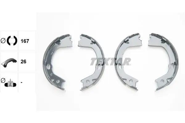 Handler.Part Brake shoe set, parking brake TEXTAR 91082600 2