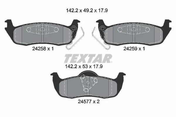 Handler.Part Brake pad set, disc brake TEXTAR 2425801 1