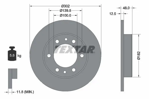 Handler.Part Brake disc TEXTAR 92063400 1