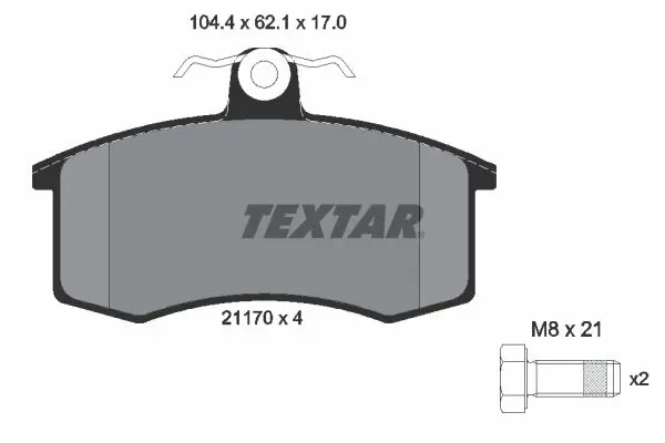 Handler.Part Brake pad set, disc brake TEXTAR 2117002 1