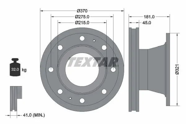 Handler.Part Brake disc TEXTAR 93085100 1