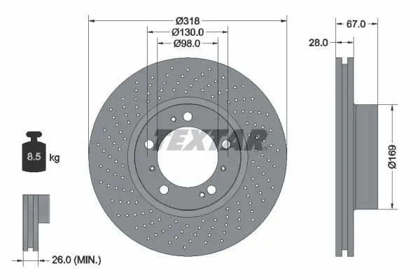 Handler.Part Brake disc TEXTAR 92099903 1