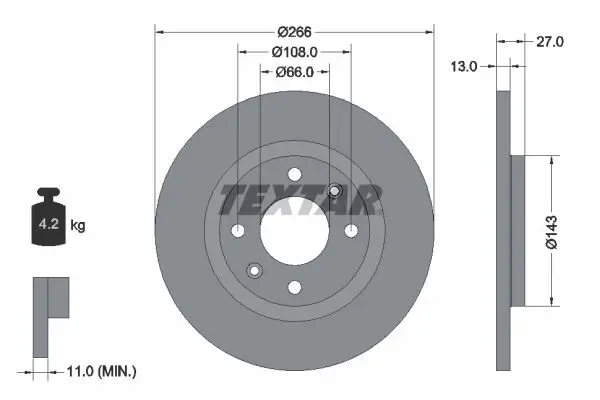 Handler.Part Brake disc TEXTAR 92089103 1